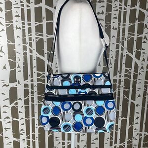 Brighton Dot Print Nylon Crossbody Bag Blue, Black, Gray, White
